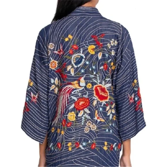 Johnny Was Blue Floral Kimono - Picture 9 of 9
